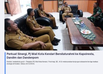Perkuat Sinergi, Pj Wali Kota Kendari Bersilaturahmi ke Kapolresta, Dandim dan Dandenpom