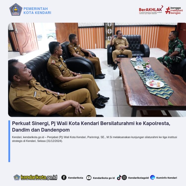 Perkuat Sinergi, Pj Wali Kota Kendari Bersilaturahmi ke Kapolresta, Dandim dan Dandenpom