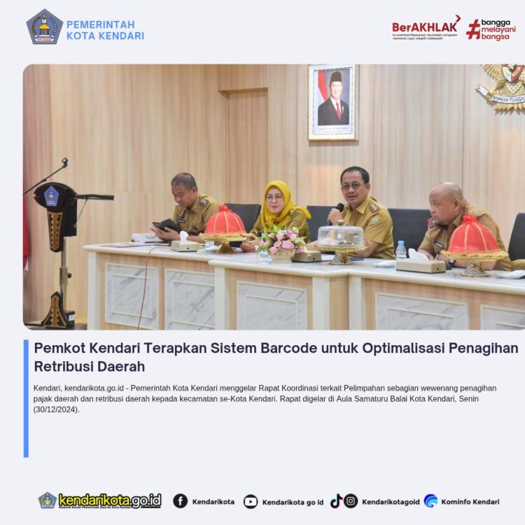 Pemkot Kendari Terapkan Sistem Barcode untuk Optimalisasi Penagihan Retribusi Daerah