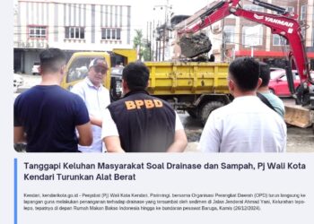 Tanggapi Keluhan Masyarakat Soal Drainase dan Sampah, Pj Wali Kota Kendari Turunkan Alat Berat