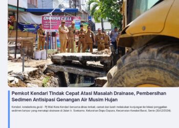 Pemkot Kendari Tindak Cepat Atasi Masalah Drainase, Pembersihan Sedimen Antisipasi Genangan Air Musim Hujan