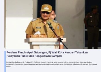 Perdana Pimpin Apel Gabungan, Pj Wali Kota Kendari Tekankan Pelayanan Publik dan Pengelolaan Sampah