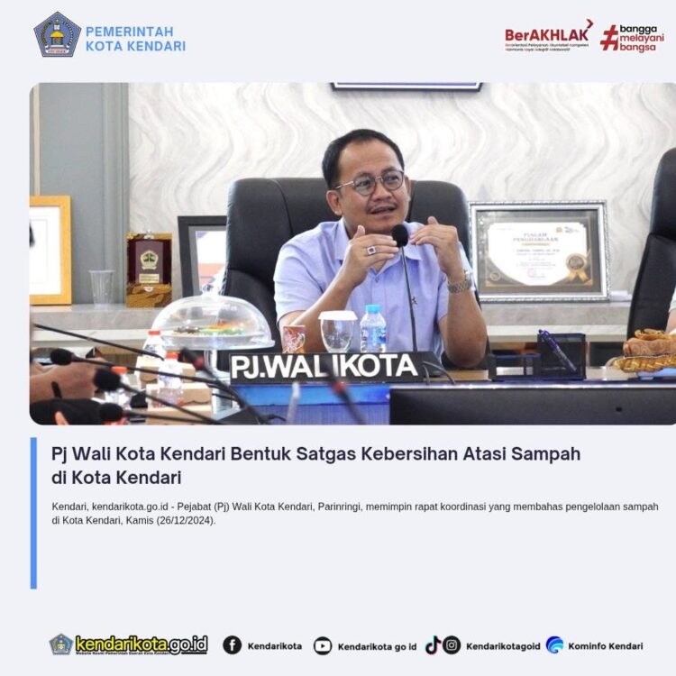 Pj Wali Kota Kendari Bentuk Satgas Kebersihan Atasi Sampah di Kota Kendari