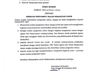 Himbauan PJ. Wali Kota Kendari menyambut tahun baru 2025