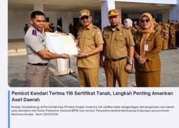 Pemkot Kendari Terima 116 Sertifikat Tanah, Langkah Penting Amankan Aset Daerah