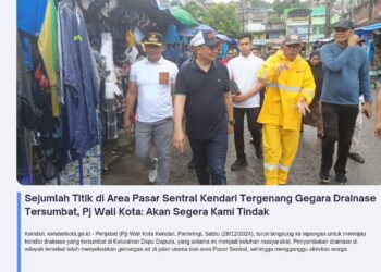 Sejumlah Titik di Area Pasar Sentral Kendari Tergenang Gegara Drainase Tersumbat, Pj Wali Kota: Akan Segera Kami Tindak