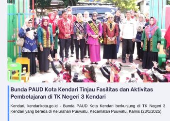 Bunda PAUD Kota Kendari Tinjau Fasilitas dan Aktivitas Pembelajaran di TK Negeri 3 Kendari