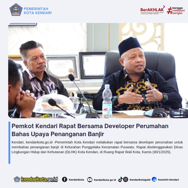 Pemkot Kendari Rapat Bersama Developer Perumahan Bahas Upaya Penanganan Banjir