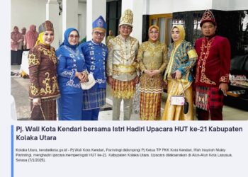 Pj. Wali Kota Kendari bersama Istri Hadiri Upacara HUT ke-21 Kabupaten Kolaka Utara