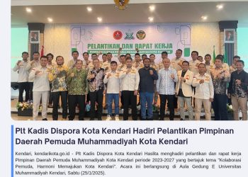 Plt Kadis Dispora Kota Kendari Hadiri Pelantikan Pimpinan Daerah Pemuda Muhammadiyah Kota Kendari