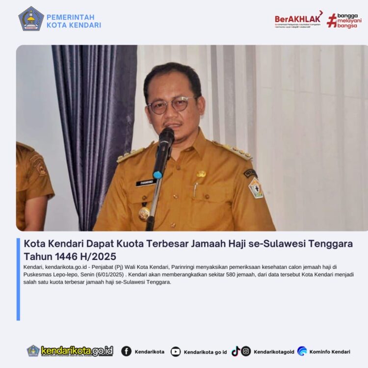 Kota Kendari Dapat Kuota Terbesar Jamaah Haji se-Sulawesi Tenggara Tahun 1446 H/2025