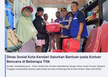 Dinas Sosial Kota Kendari Salurkan Bantuan pada Korban Bencana di Beberapa Titik