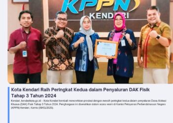 Kota Kendari Raih Peringkat Kedua dalam Penyaluran DAK Fisik Tahap 3 Tahun 2024