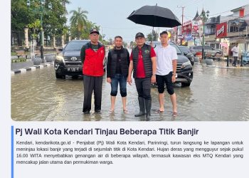 Pj Wali Kota Kendari Tinjau Beberapa Titik Banjir