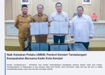Naik Kelaskan Pelaku UMKM, Pemkot Kendari Tandatangani Kesepakatan Bersama Kadin Kota Kendari
