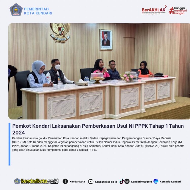 Pemkot Kendari Laksanakan Pemberkasan Usul NI PPPK Tahap 1 Tahun 2024