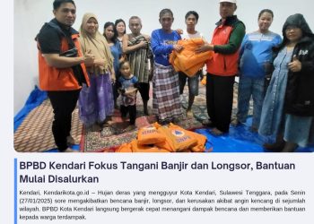 BPBD Kendari Fokus Tangani Banjir dan Longsor, Bantuan Mulai Disalurkan