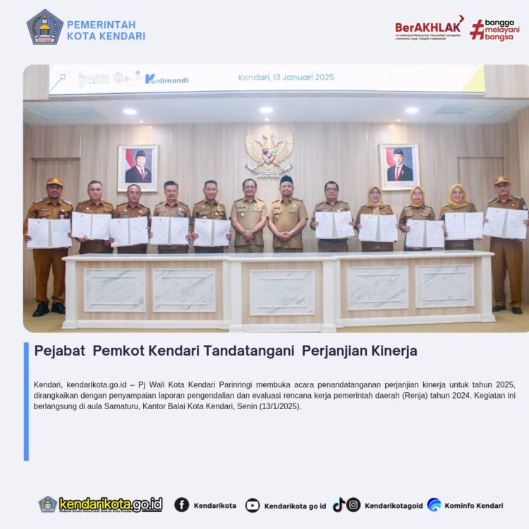Pejabat Pemkot Kendari Tandatangani Perjanjian Kinerja