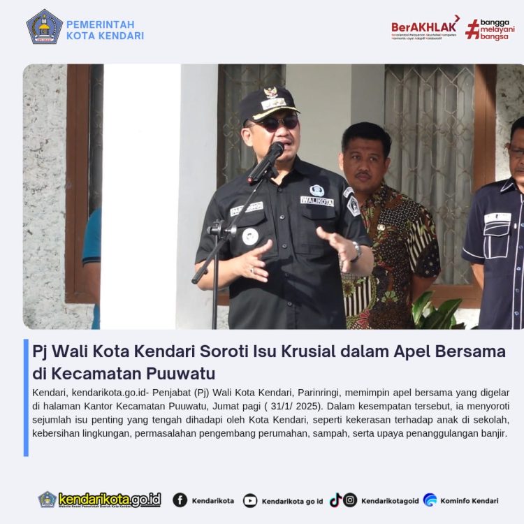 Pj Wali Kota Kendari Soroti Isu Krusial dalam Apel Bersama di Kecamatan Puuwatu