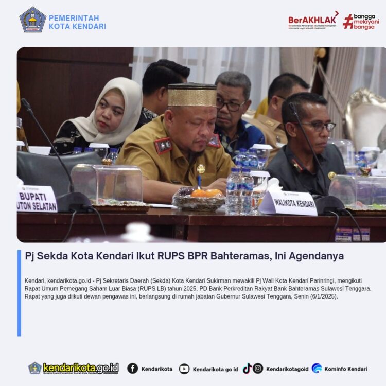 Pj Sekda Kota Kendari Ikut RUPS BPR Bahteramas, Ini Agendanya