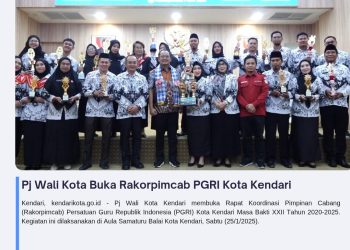 Pj Wali Kota Buka Rakorpimcab PGRI Kota Kendari
