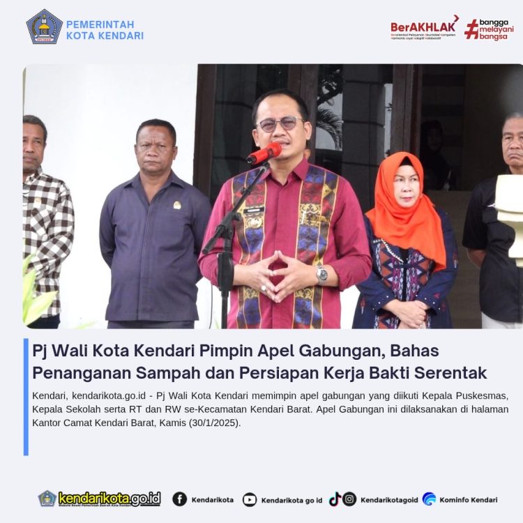 Pj Wali Kota Kendari Pimpin Apel Gabungan, Bahas Penanganan Sampah dan Persiapan Kerja Bakti Serentak