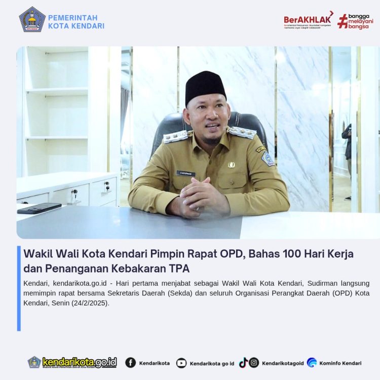 Wakil Wali Kota Kendari Pimpin Rapat OPD, Bahas 100 Hari Kerja dan Penanganan Kebakaran TPA