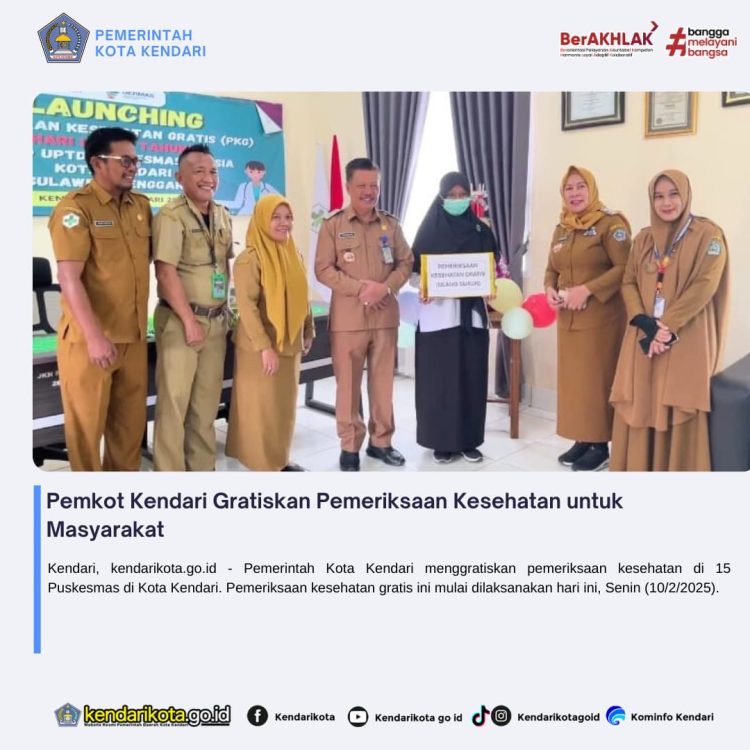 Pemkot Kendari Gratiskan Pemeriksaan Kesehatan untuk Masyarakat