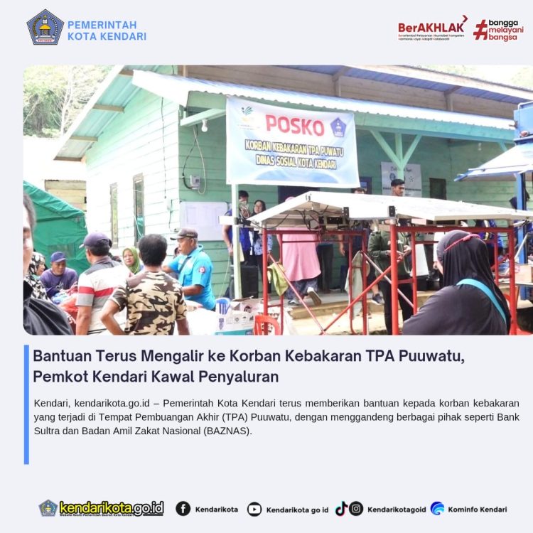 Bantuan Terus Mengalir ke Korban Kebakaran TPA Puuwatu, Pemkot Kendari Kawal Penyaluran