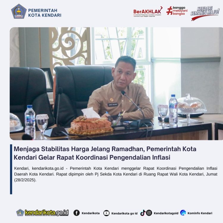 Menjaga Stabilitas Harga Jelang Ramadhan, Pemerintah Kota Kendari Gelar Rapat Koordinasi Pengendalian Inflasi