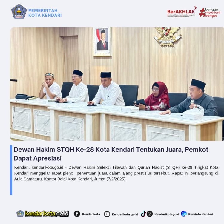 Dewan Hakim STQH Ke-28 Kota Kendari Tentukan Juara, Pemkot Dapat Apresiasi