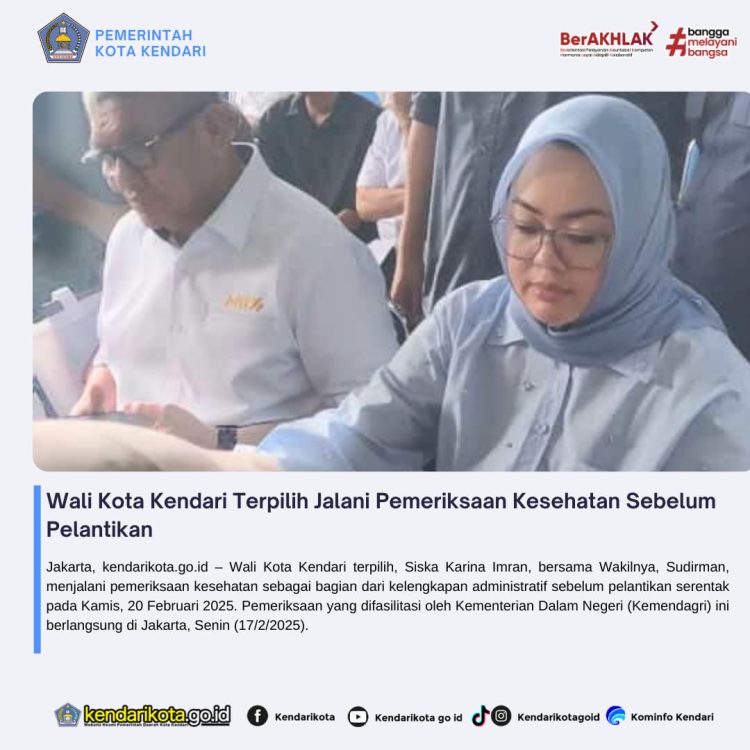 Wali Kota Kendari Terpilih Jalani Pemeriksaan Kesehatan Sebelum Pelantikan
