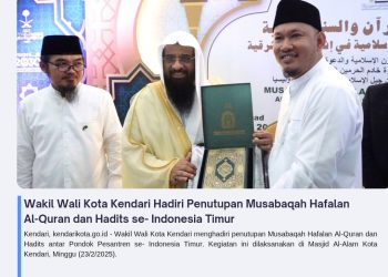 Wakil Wali Kota Kendari Hadiri Penutupan Musabaqah Hafalan Al-Quran dan Hadits se- Indonesia Timur
