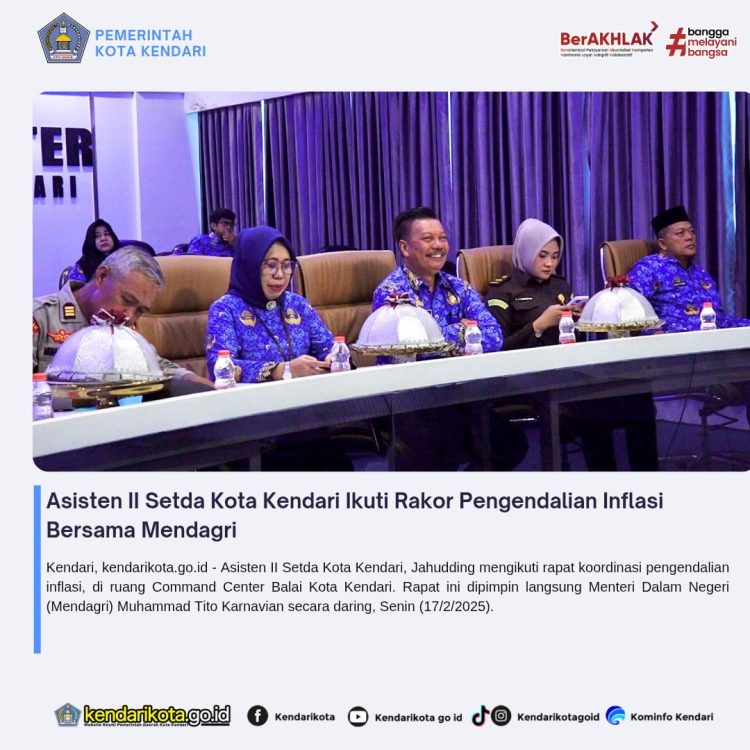 Asisten II Setda Kota Kendari Ikuti Rakor Pengendalian Inflasi Bersama Mendagri