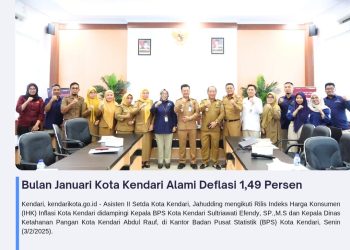 Bulan Januari Kota Kendari Alami Deflasi 1,49 Persen