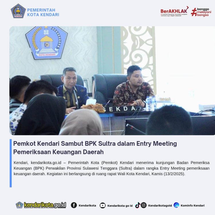 Pemkot Kendari Sambut BPK Sultra dalam Entry Meeting Pemeriksaan Keuangan Daerah