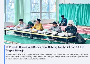 12 Peserta Bersaing di Babak Final Cabang Lomba 20 dan 30 Juz Tingkat Remaja
