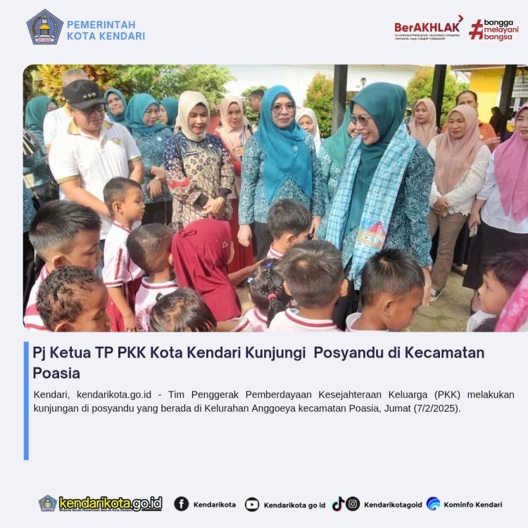 Pj Ketua TP PKK Kota Kendari Kunjungi Posyandu di Kecamatan Poasia