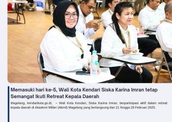 Memasuki hari ke-5, Wali Kota Kendari Siska Karina Imran tetap Semangat Ikuti Retreat Kepala Daerah