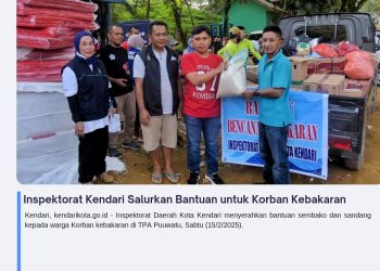 Inspektorat Kendari Salurkan Bantuan untuk Korban Kebakaran