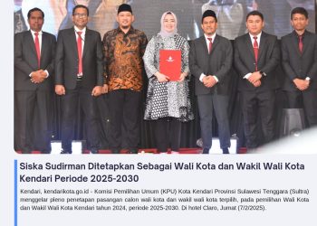 Siska-Sudirman Ditetapkan Sebagai Wali Kota dan Wakil Wali Kota Kendari Periode 2025-2030