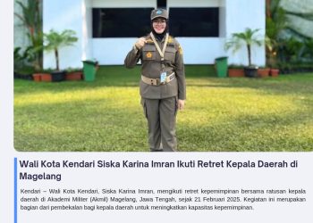 Wali Kota Kendari Siska Karina Imran Ikuti Retret Kepala Daerah di Magelang