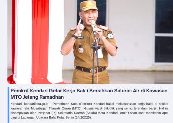 Pemkot Kendari Gelar Kerja Bakti Bersihkan Saluran Air di Kawasan MTQ Jelang Ramadhan