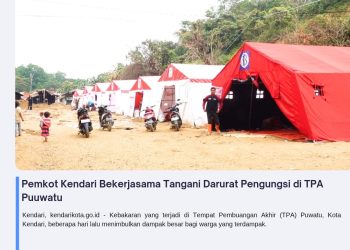 Pemkot Kendari Bekerjasama Tangani Darurat Pengungsi di TPA Puuwatu