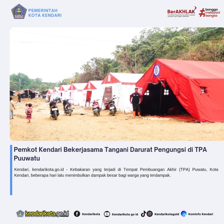 Pemkot Kendari Bekerjasama Tangani Darurat Pengungsi di TPA Puuwatu