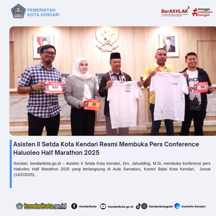 Asisten II Setda Kota Kendari Resmi Membuka Pers Conference Haluoleo Half Marathon 2025
