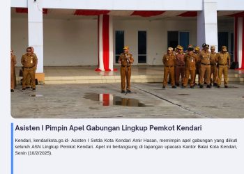 Asisten I Pimpin Apel Gabungan Lingkup Pemkot Kendari