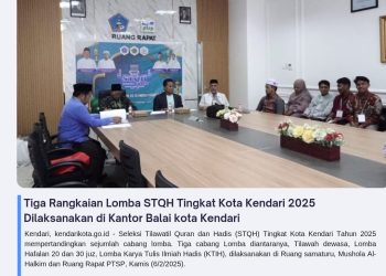 Tiga Rangkaian Lomba STQH Tingkat Kota Kendari 2025 Dilaksanakan di Kantor Balai kota Kendari