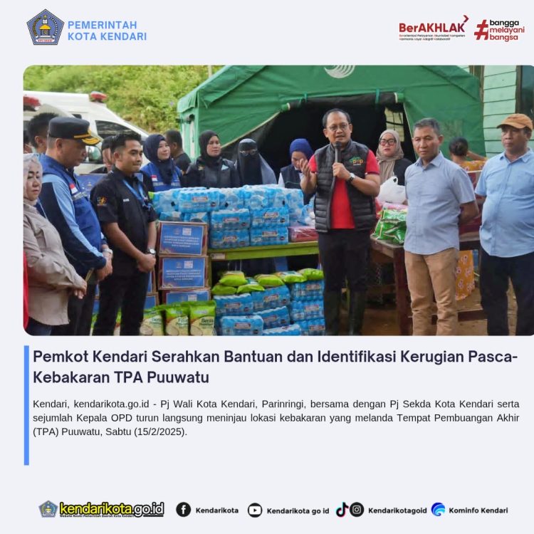 Pemkot Kendari Serahkan Bantuan dan Identifikasi Kerugian Pasca-Kebakaran TPA Puuwatu