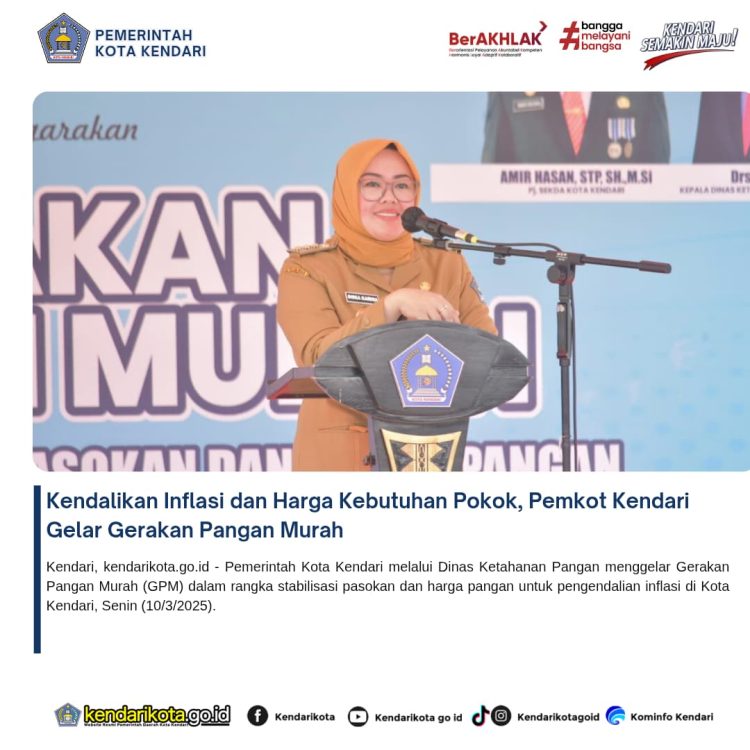 Kendalikan Inflasi dan Harga Kebutuhan Pokok, Pemkot Kendari Gelar Gerakan Pangan Murah